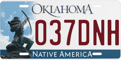 OK license plate 037DNH