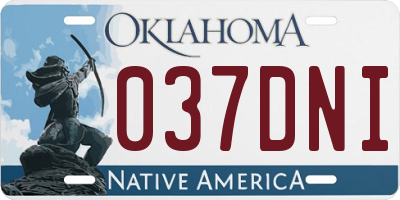 OK license plate 037DNI