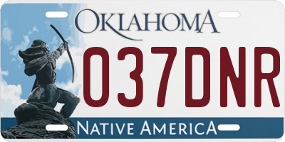 OK license plate 037DNR
