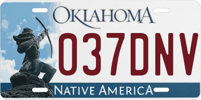 OK license plate 037DNV
