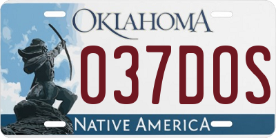 OK license plate 037DOS