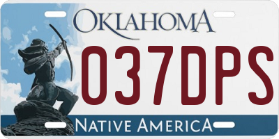 OK license plate 037DPS