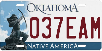 OK license plate 037EAM