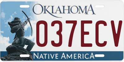 OK license plate 037ECV
