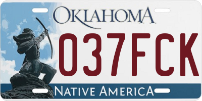 OK license plate 037FCK