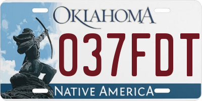 OK license plate 037FDT