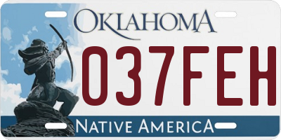 OK license plate 037FEH