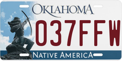 OK license plate 037FFW