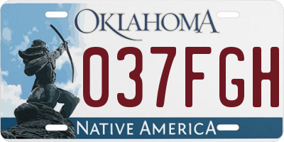 OK license plate 037FGH