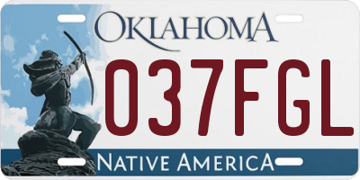 OK license plate 037FGL