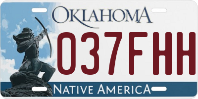 OK license plate 037FHH