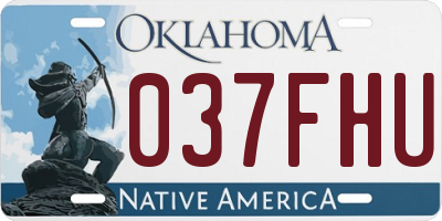 OK license plate 037FHU