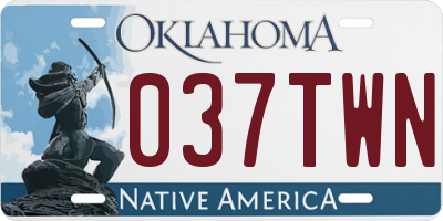 OK license plate 037TWN