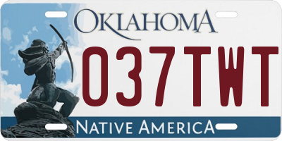 OK license plate 037TWT