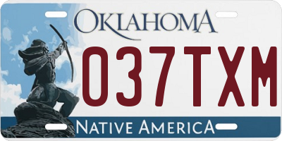 OK license plate 037TXM