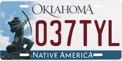 OK license plate 037TYL