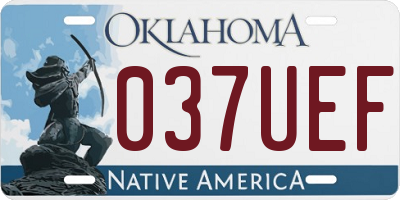 OK license plate 037UEF