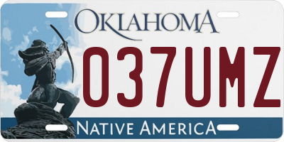 OK license plate 037UMZ
