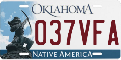OK license plate 037VFA