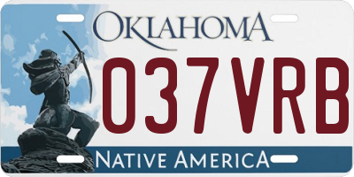 OK license plate 037VRB