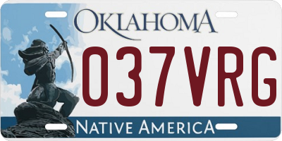 OK license plate 037VRG
