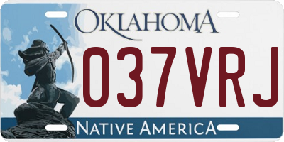 OK license plate 037VRJ
