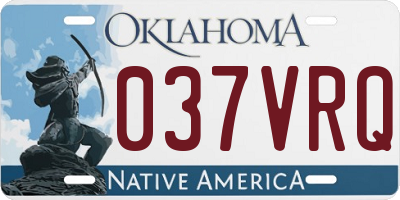 OK license plate 037VRQ