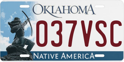 OK license plate 037VSC