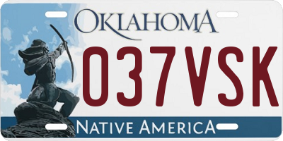 OK license plate 037VSK