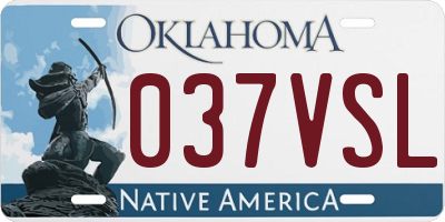 OK license plate 037VSL