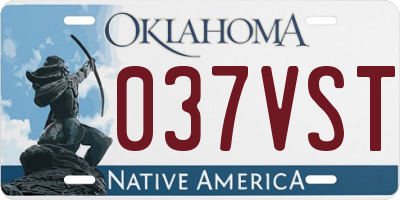 OK license plate 037VST