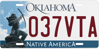 OK license plate 037VTA
