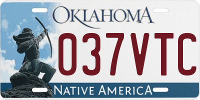 OK license plate 037VTC
