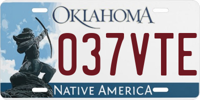 OK license plate 037VTE