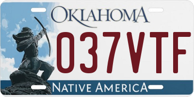OK license plate 037VTF