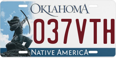 OK license plate 037VTH