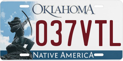 OK license plate 037VTL