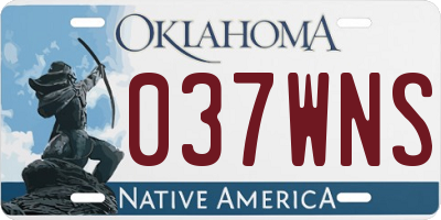 OK license plate 037WNS