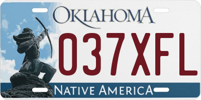 OK license plate 037XFL