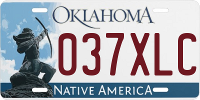OK license plate 037XLC