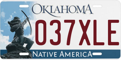 OK license plate 037XLE
