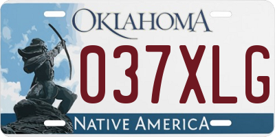 OK license plate 037XLG