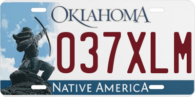 OK license plate 037XLM