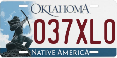 OK license plate 037XLO