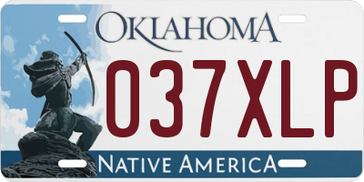 OK license plate 037XLP