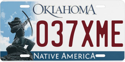 OK license plate 037XME