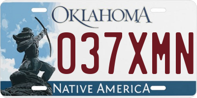 OK license plate 037XMN