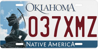OK license plate 037XMZ