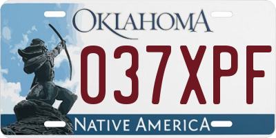 OK license plate 037XPF