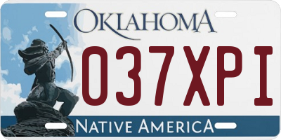 OK license plate 037XPI